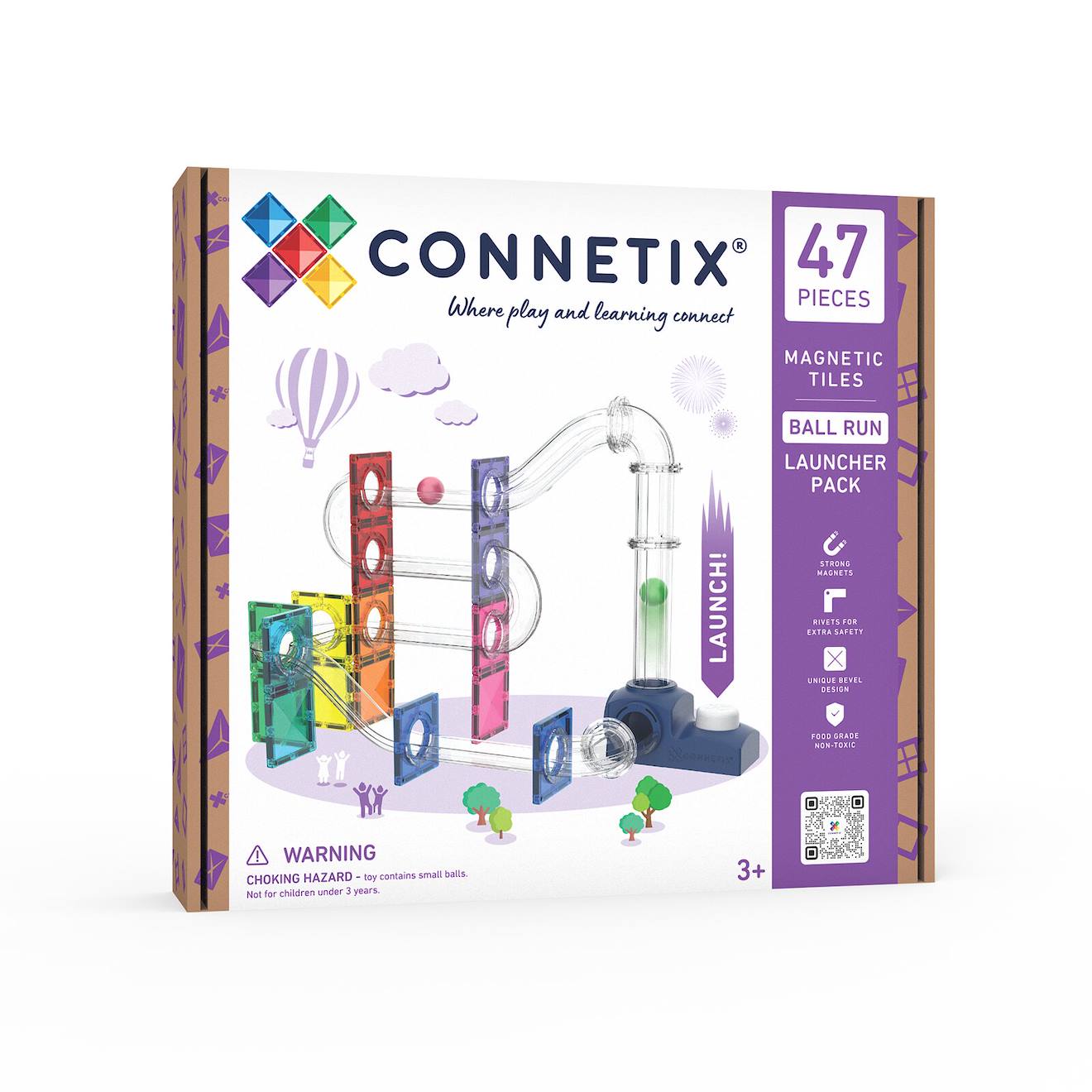Jeu De Construction Magnétique Launcher Pack Circuit À Billes, 47 Pièces Multicolore
