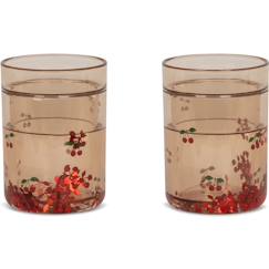 Puériculture-Lot de 2 gobelets à paillettes cherry