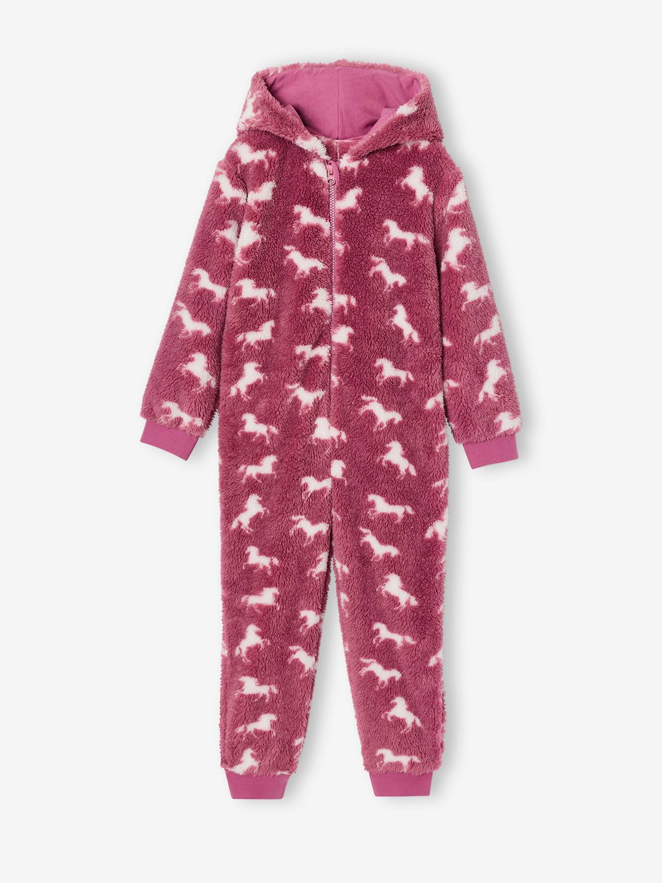 Combinaison pyjama fille licorne mauve