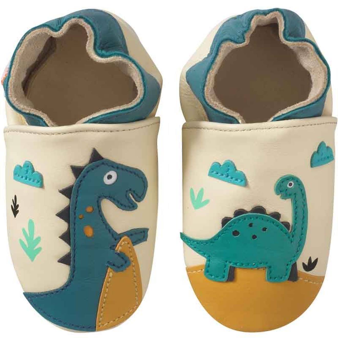 Chaussons Bb Cuir Souple Thodore Et Isaure Les Dinosaures Beige 30 €