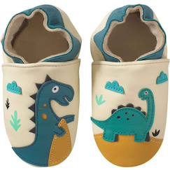 Chaussures-Chaussons bébé cuir souple théodore et isaure les dinosaures