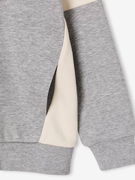 Sweat zippé garçon capuche coloblock bleu moyen+bordeaux+gris chiné+ocre+vert 11 - vertbaudet enfant 