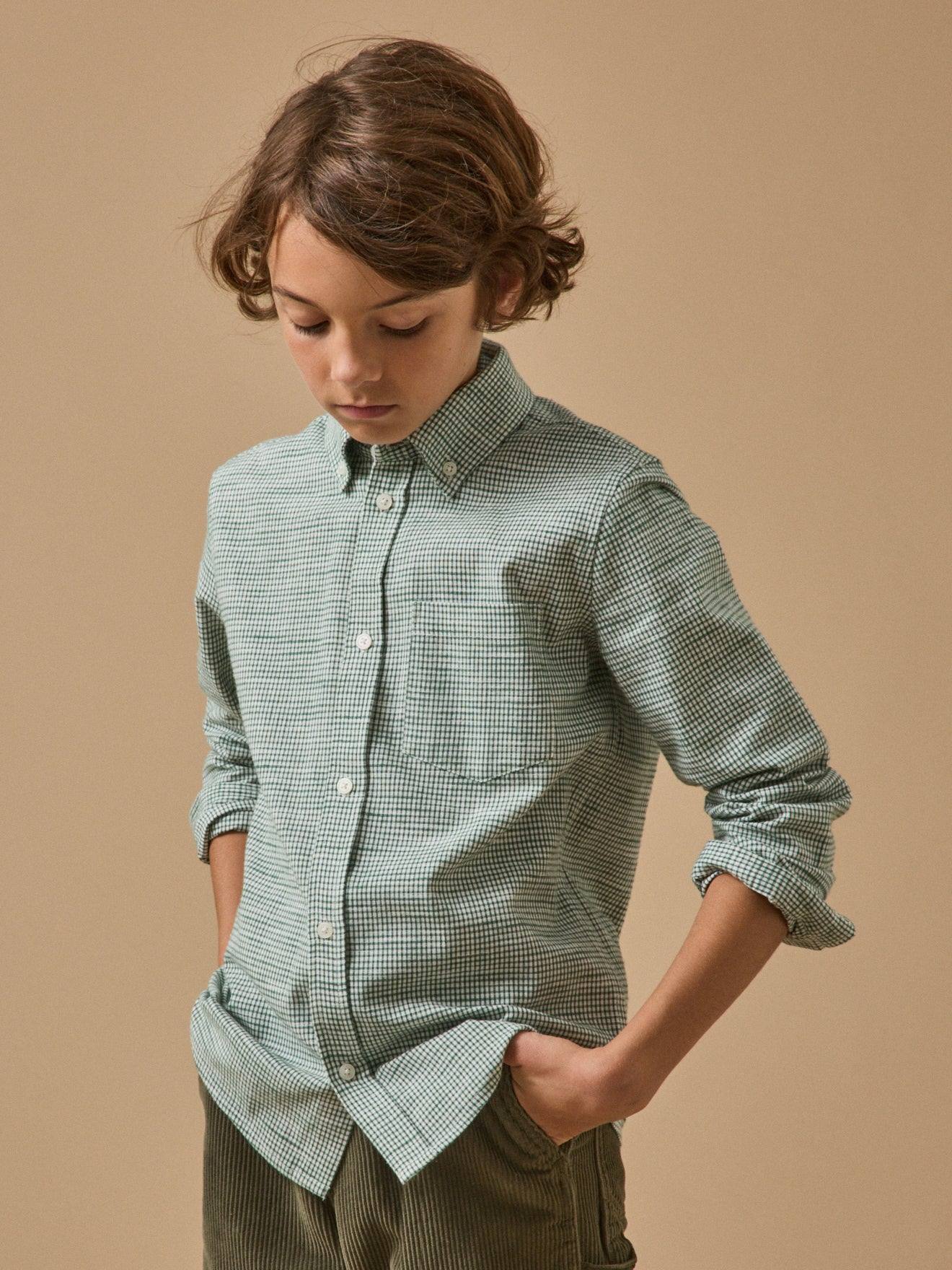 Chemise Garçon Vichy Vert