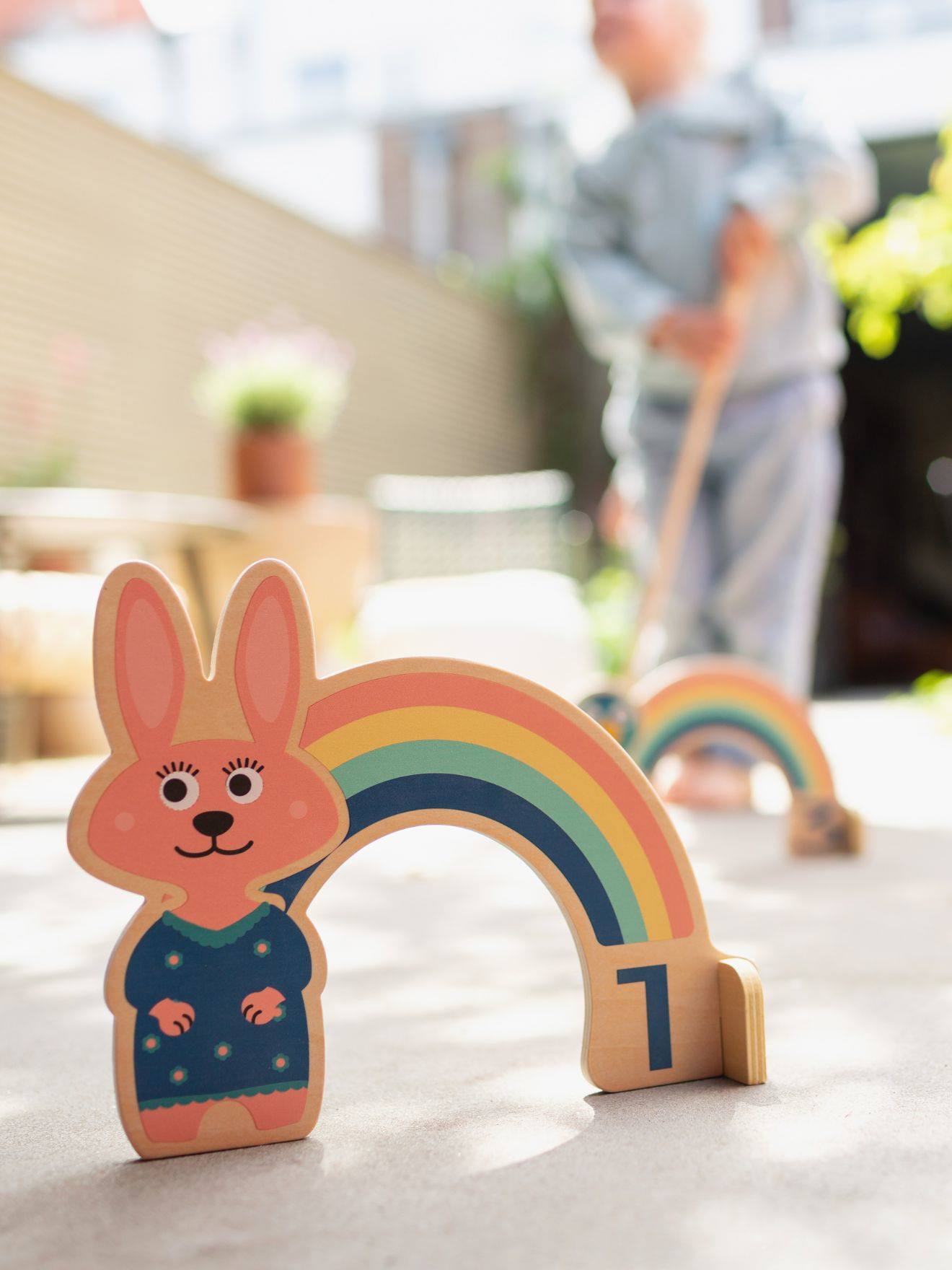 Set De Croquet Arc-en-ciel En Bois Fsc - Jeu Extérieur Pour Enfant Multicolore