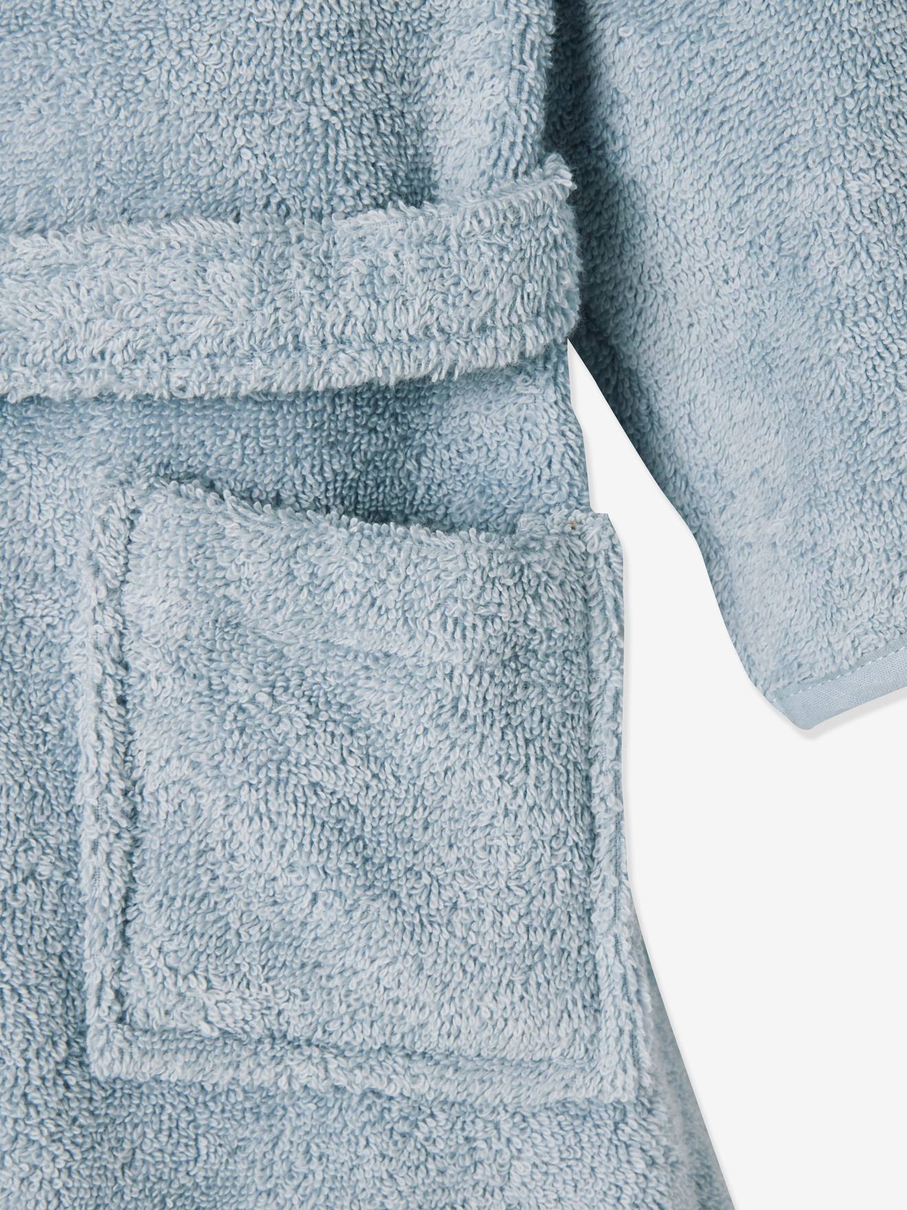 Peignoir Uni Bebe Personnalisable Oeko Tex Bleu Clair Vertbaudet