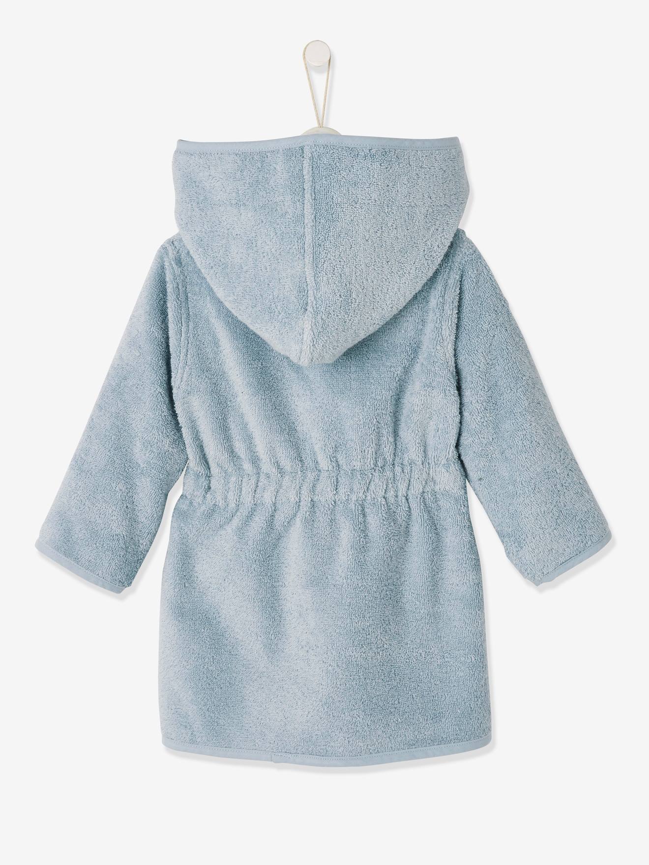 Peignoir Uni Bebe Personnalisable Oeko Tex Bleu Clair Vertbaudet