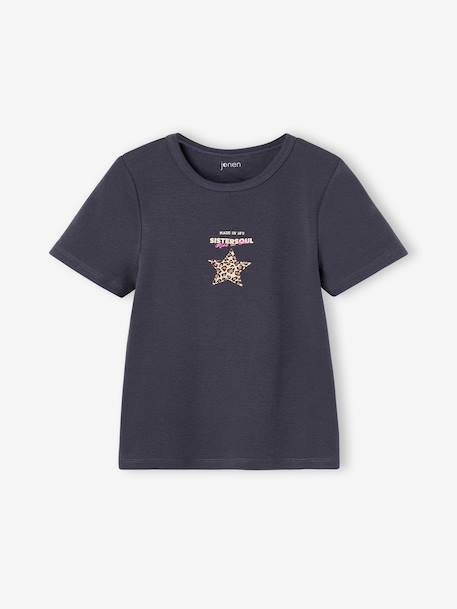 Fille-T-shirt, sous-pull-T-shirt-T-shirt manches courtes fille cropped
