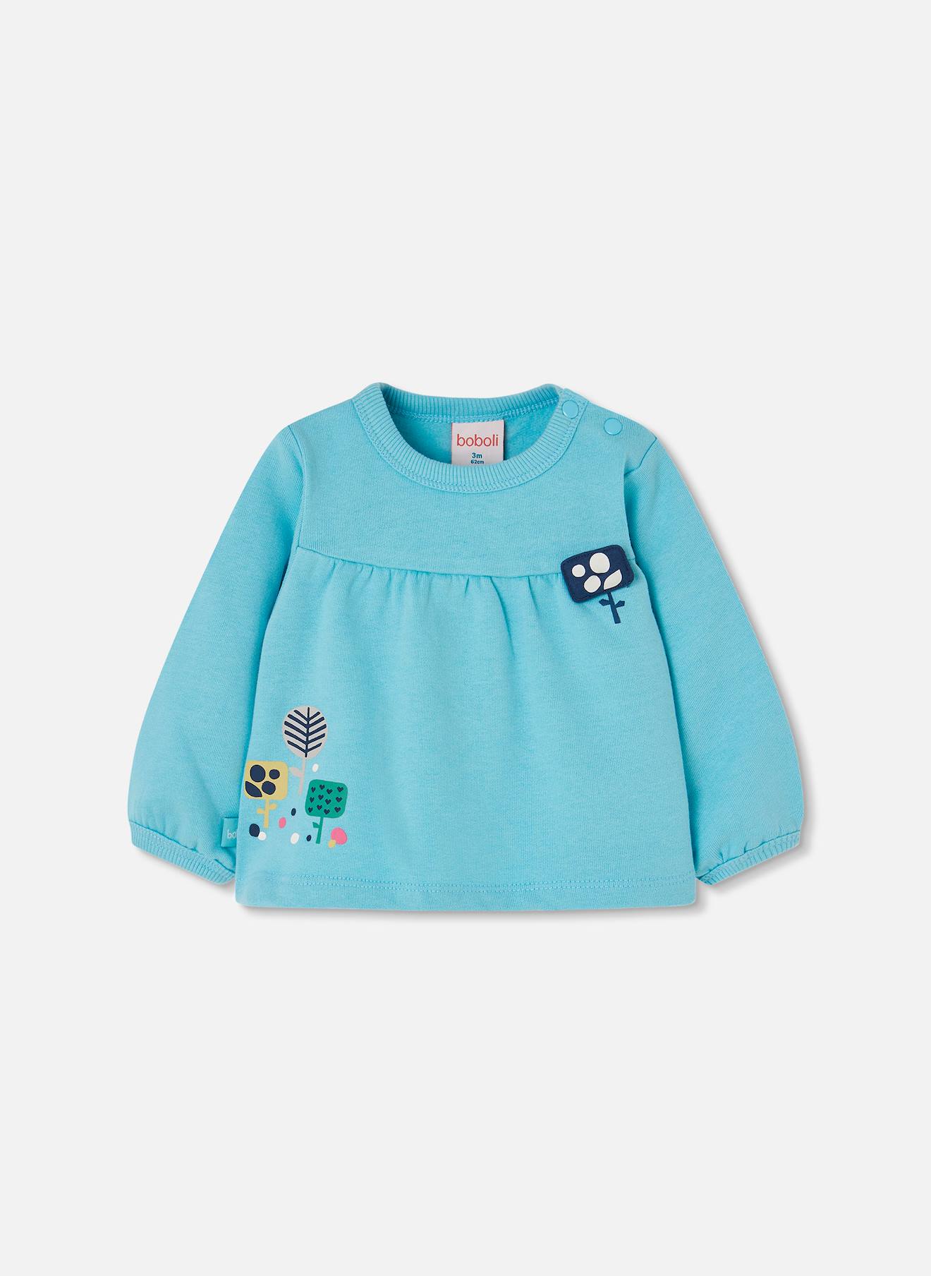 Sweat-shirt Bb Fille En Molleton Imprim Fleurs Bleu 28$