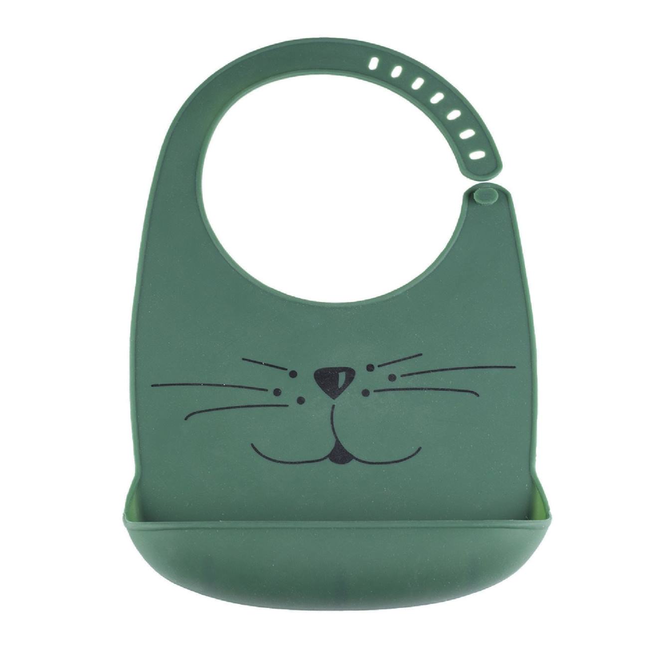 Bavoir Silicone Avec Récupérateur #5b6d60