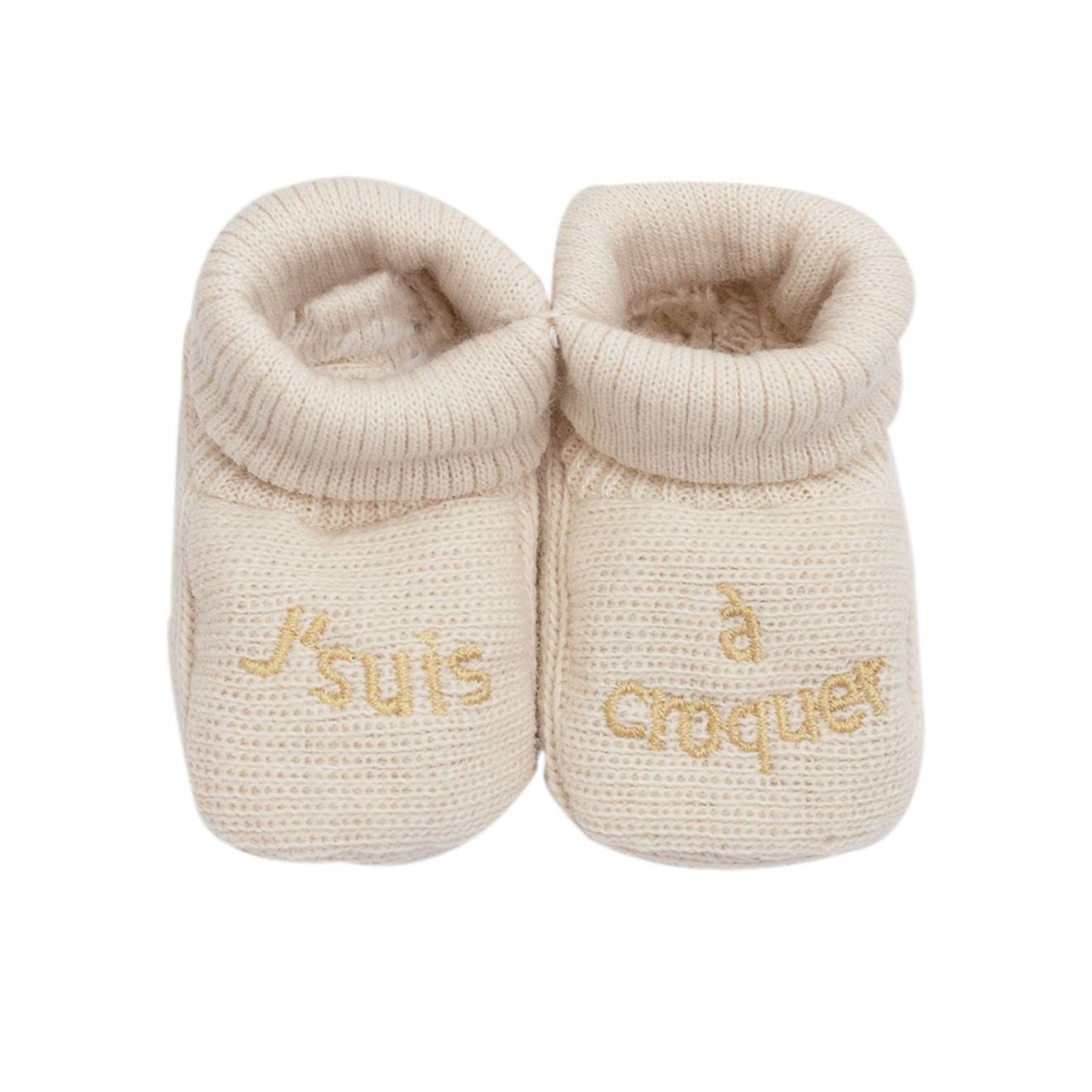 Chausson Bébé Avec Broderie #e0cda9