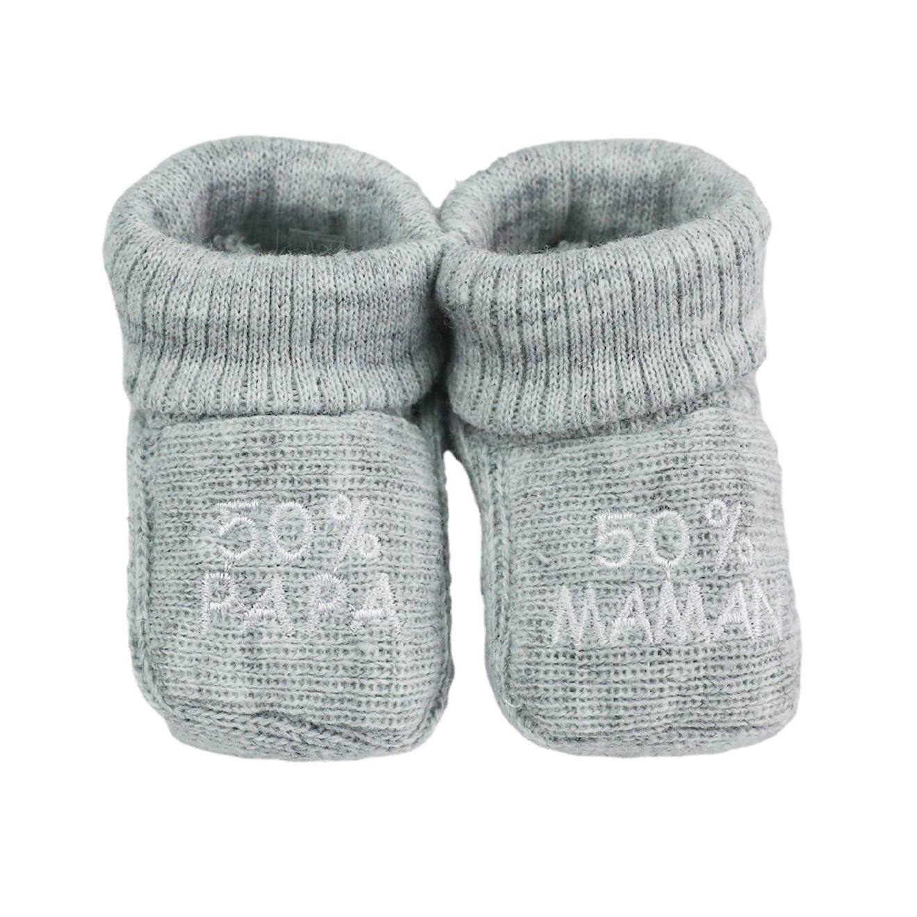 Chaussons Naissance - Message : 50% Maman 50% Papa #d5d5d5