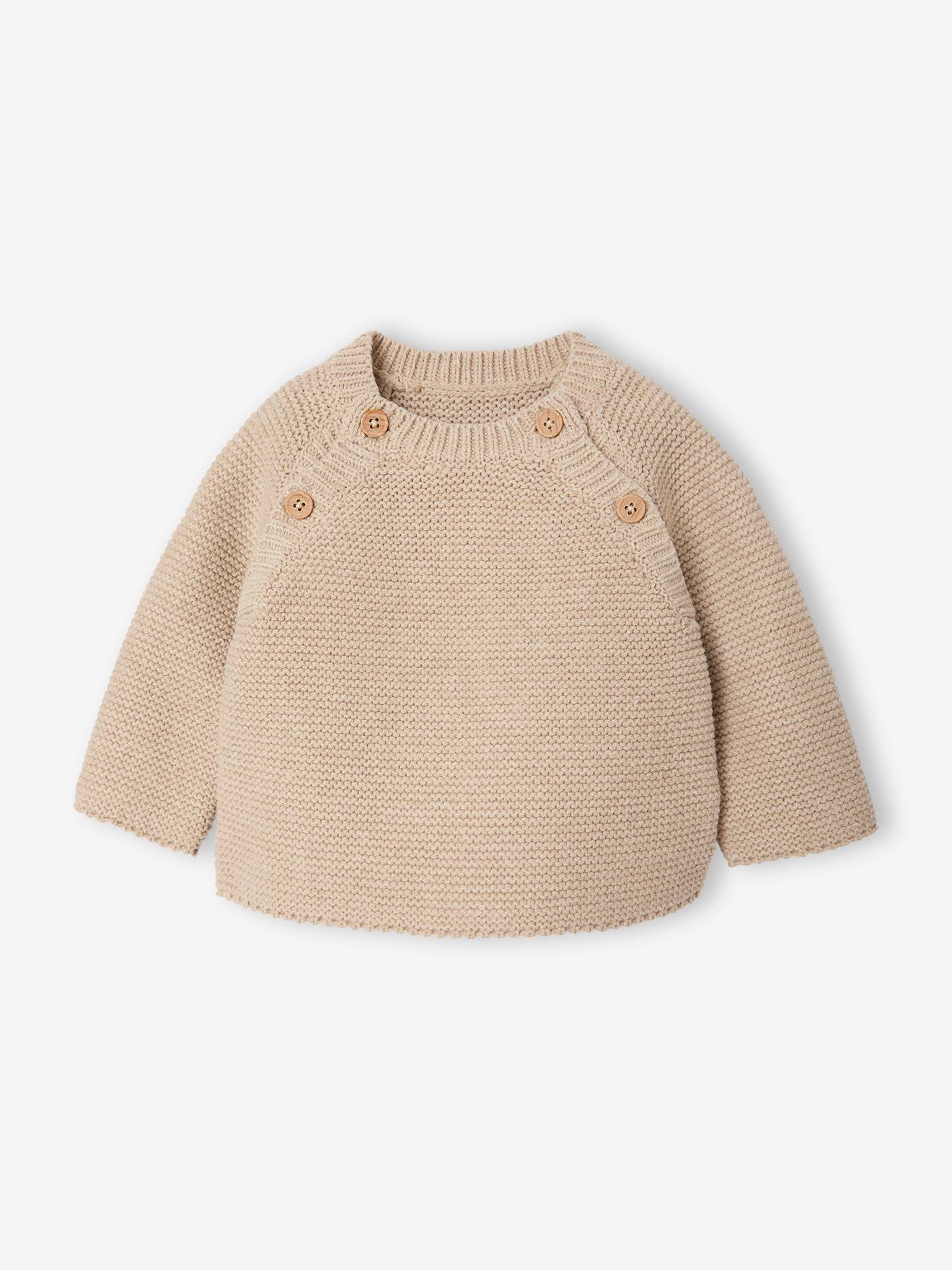 Ensemble 3 pièces naissance mixte beige chiné (Vertbaudet) - Image 1