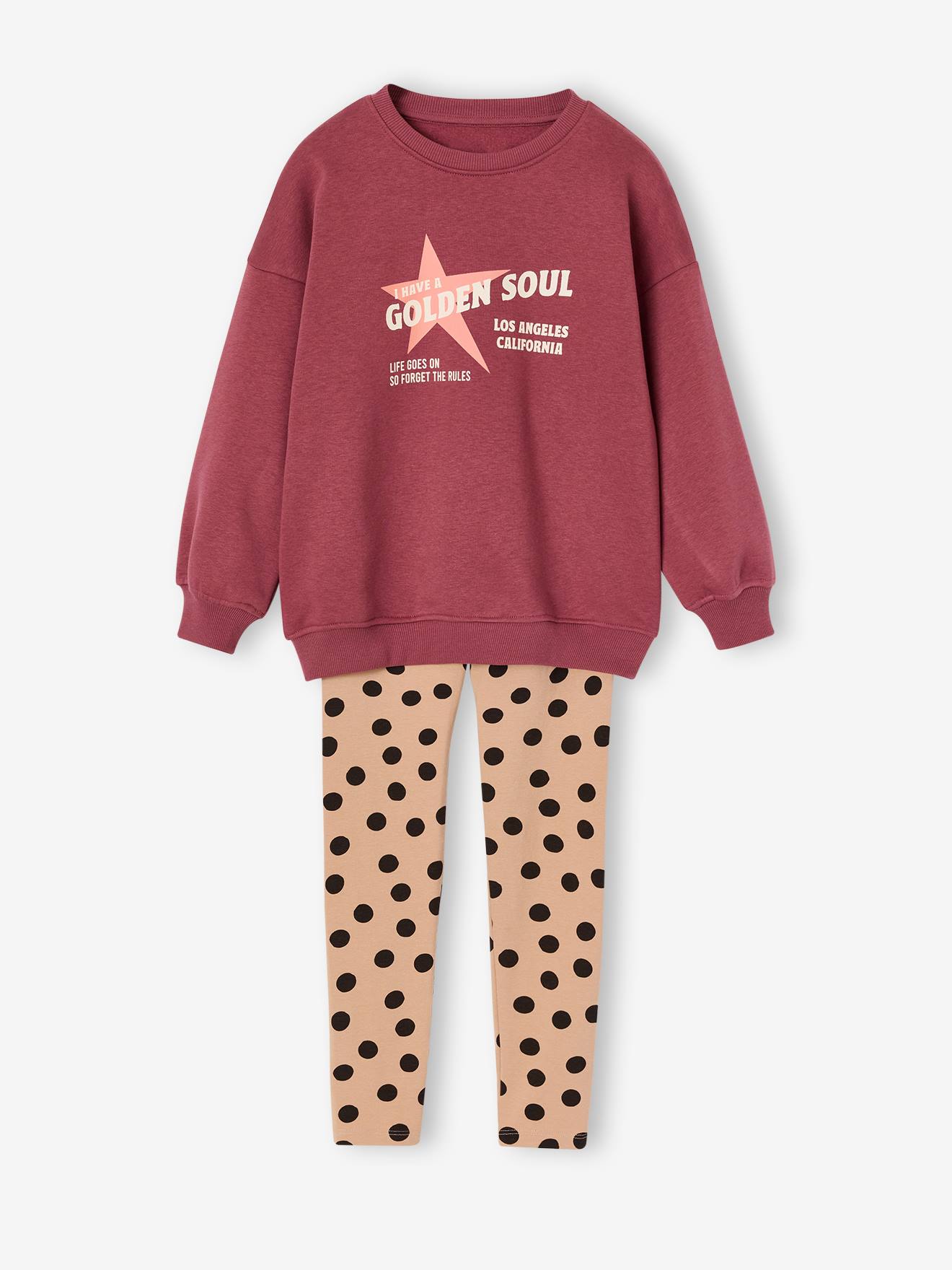 Ensemble sweat et legging fille violine 26$