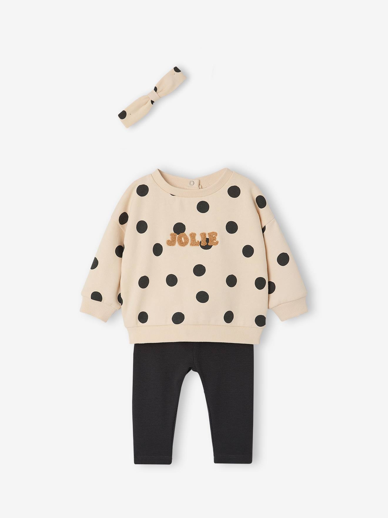 Ensemble bb fille 3 pices sweat legging bandeau personnalisable anthracite 26$