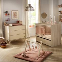-Chambre bébé, lit 120x60 évolutif et commode à langer 3 tiroirs - melinee