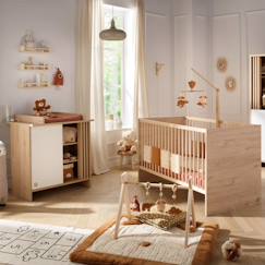 Chambre et rangement-Chambre bébé, lit évolutif et commode à langer avec claustra - tokyo
