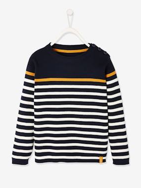 Pull Garçon Vertbaudet - Col Camionneur Zippé, Manches Longues, 60% Coton 40% Acrylique