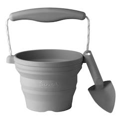Jouet-Jeux de plein air-Seau pliable en silicone avec truelle – jouet de jardin et de plage souple et coloré