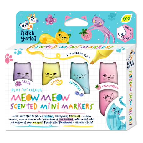 Haku Yoka - Set De 4 Marqueurs Mini Parfumé - Meow Meow Multicolor
