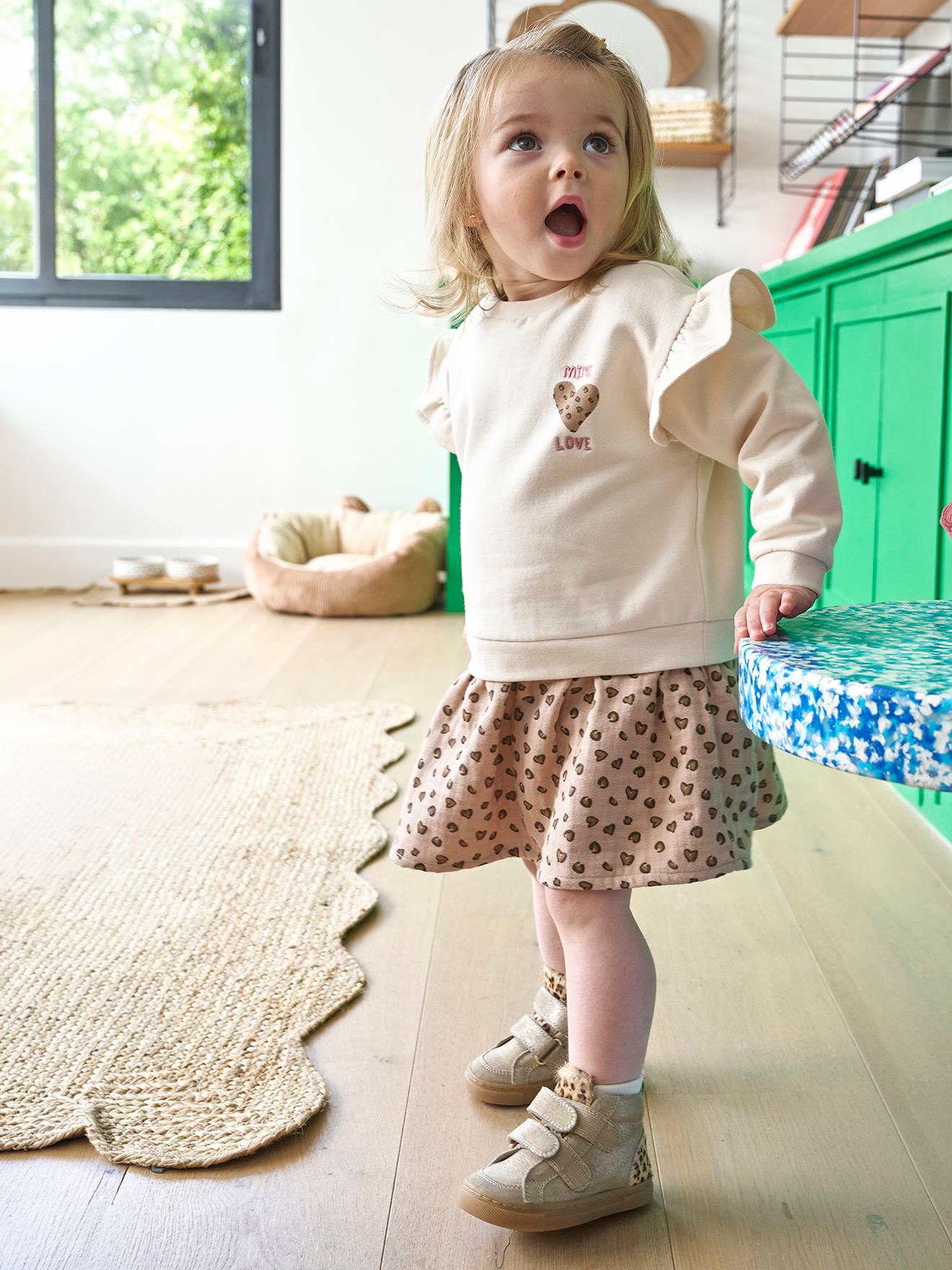 Robe bb fille manches longues vanille 26$