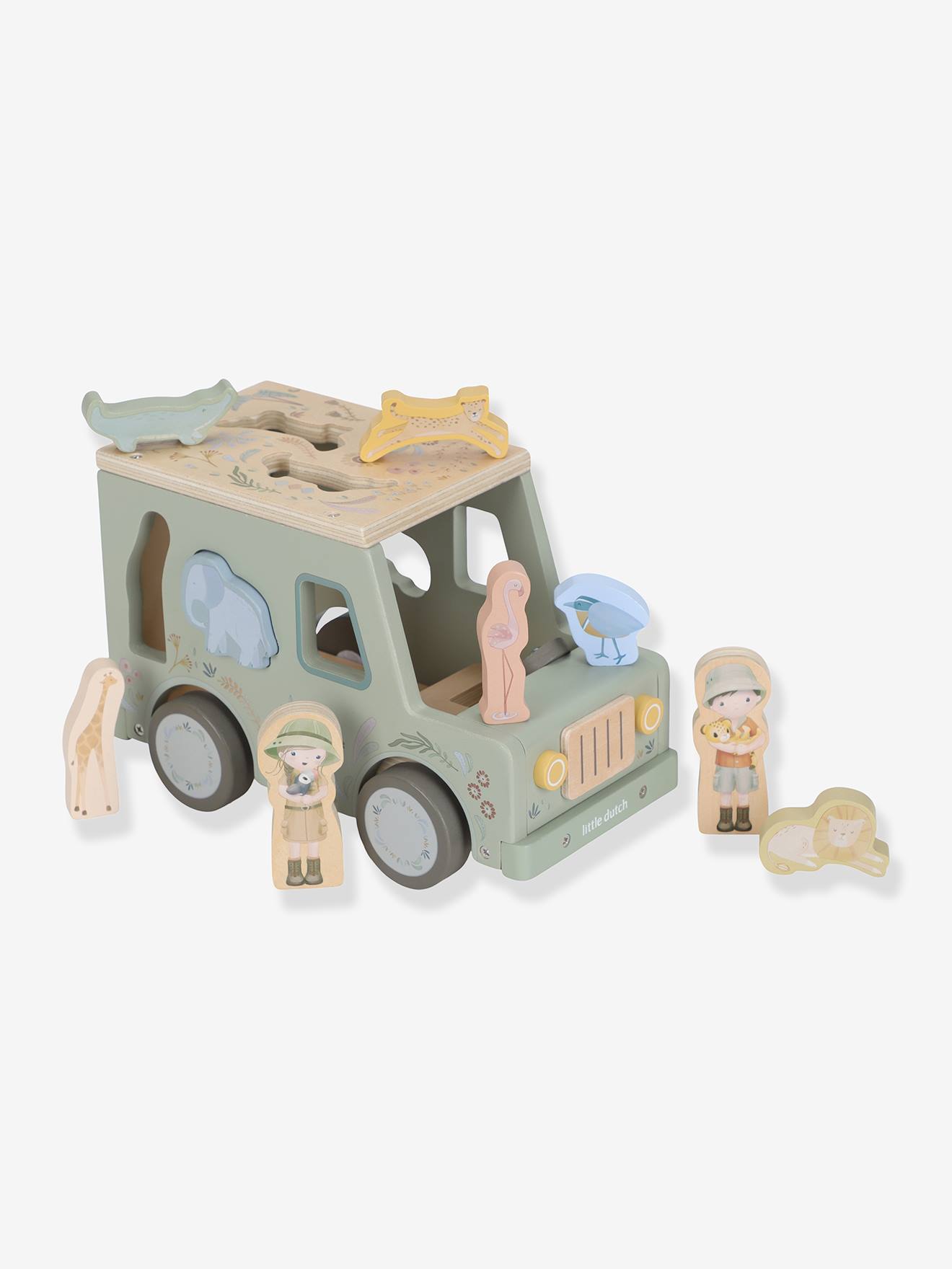 Boîte à formes voiture Safari Friends vert