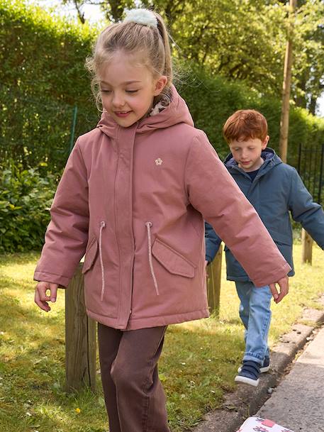 Fille-Manteau-Parka 3 en 1 fille amovible