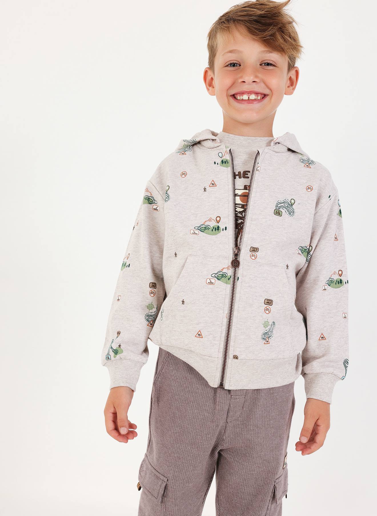 Veste Garçon Molleton Imprimé Aventure Multicolore