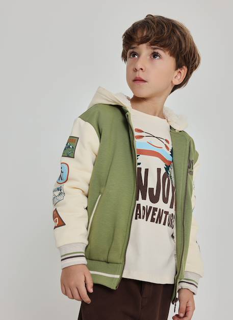 Garçon-Manteau-Veste-Veste garçon molleton avec patchs aventure