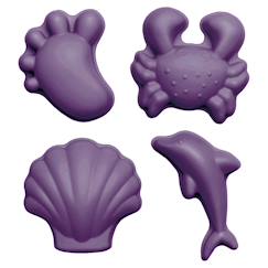 Jouet-Set de 4 moules de plage en silicone souple