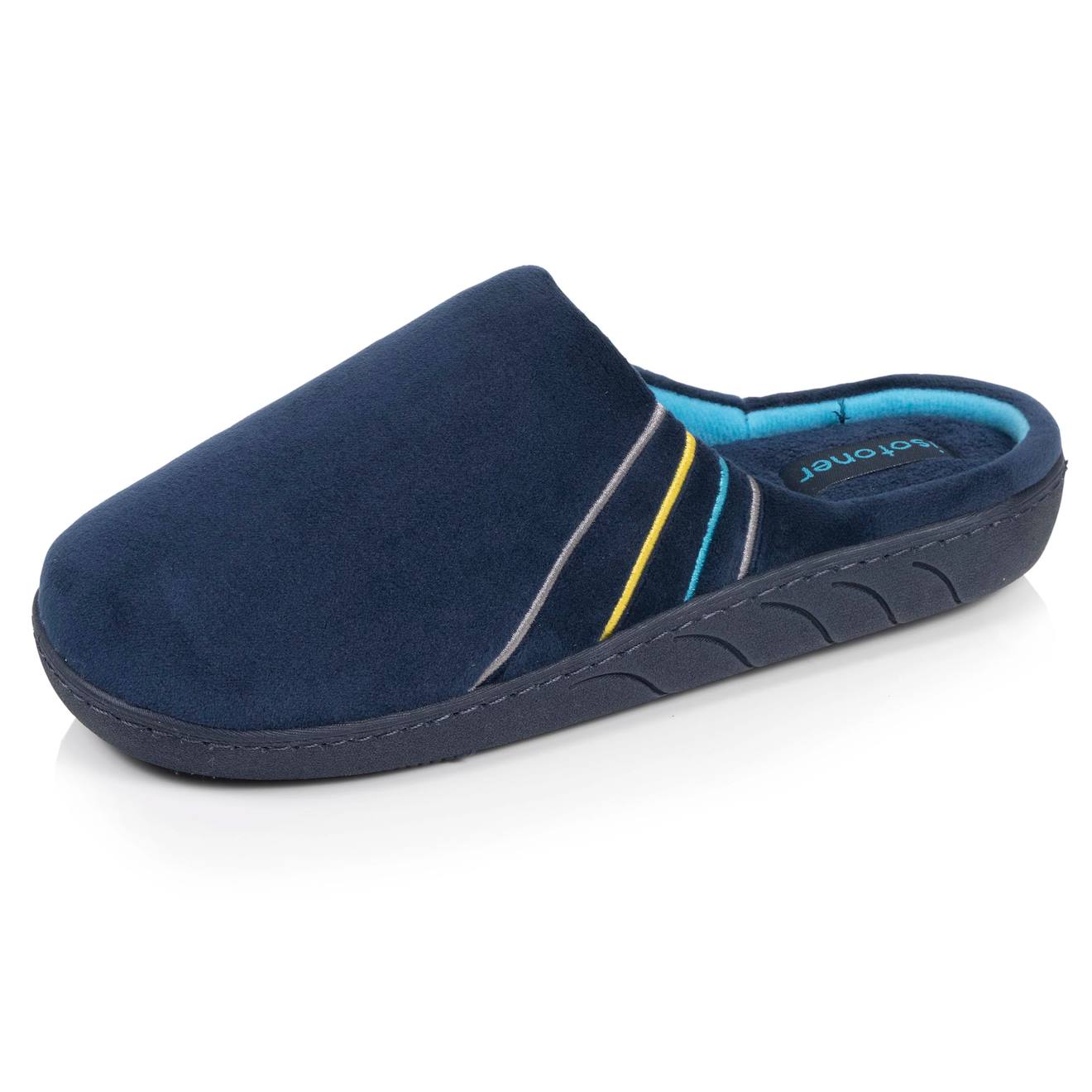 Chaussons Mules Microvelours Marine Semelle Ergonomique Mousse Mmoire De Forme Marine 14$