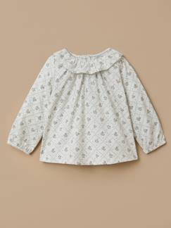 Bébé-Chemise, blouse-Blouse imprimée col froufrou bébé