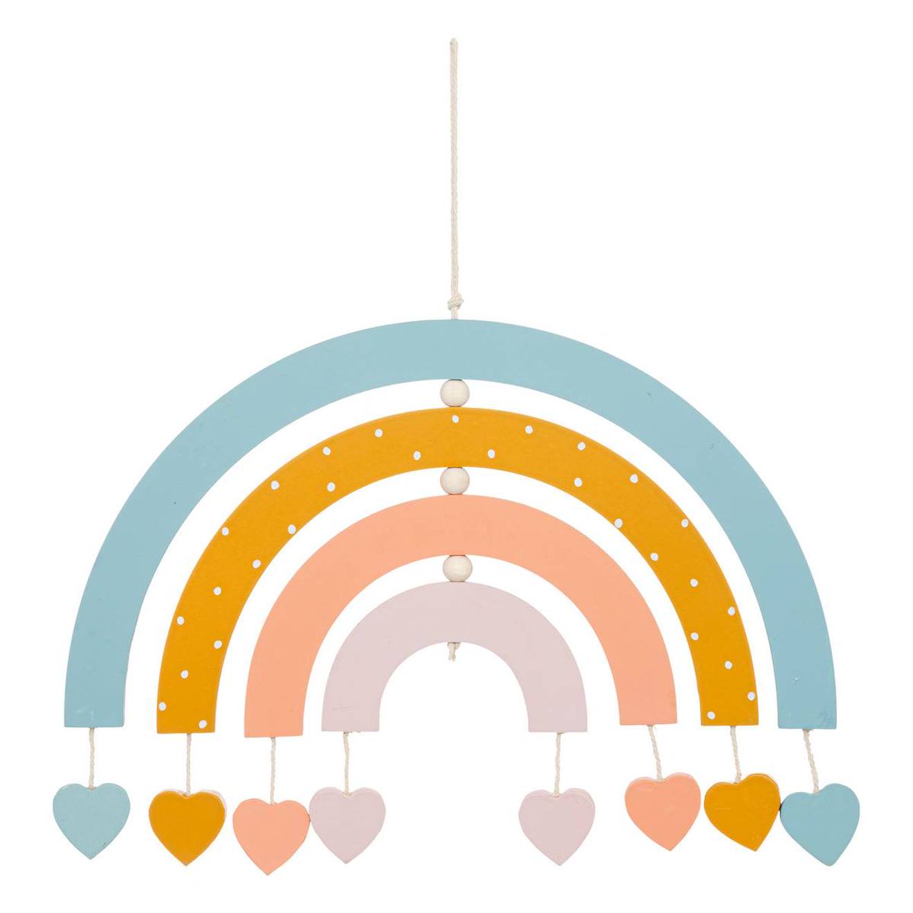 Décoration Murale Arc-en-ciel Bois Et Coton - Malak Multicolore