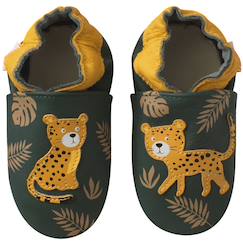 Chaussures-Chaussons bébé cuir souple césar le jaguar