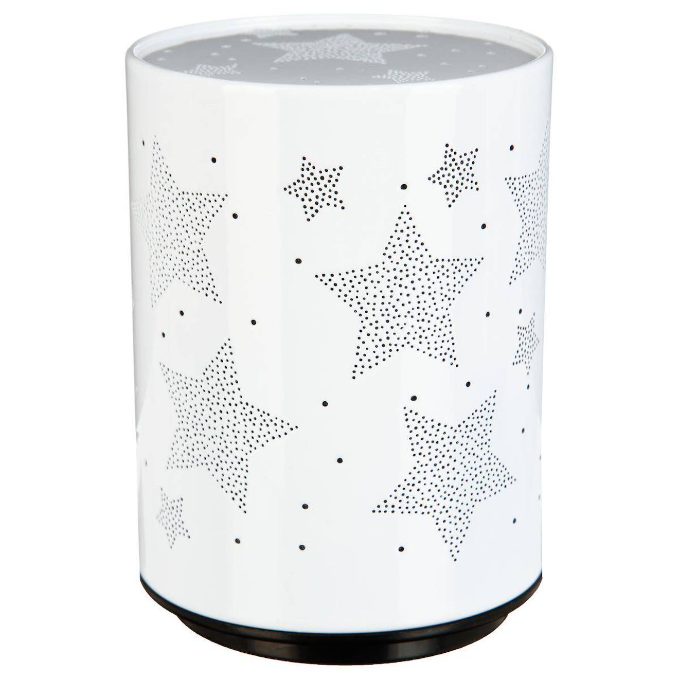 Veilleuse À Pile Push H.13cm Métal Blanc Étoile