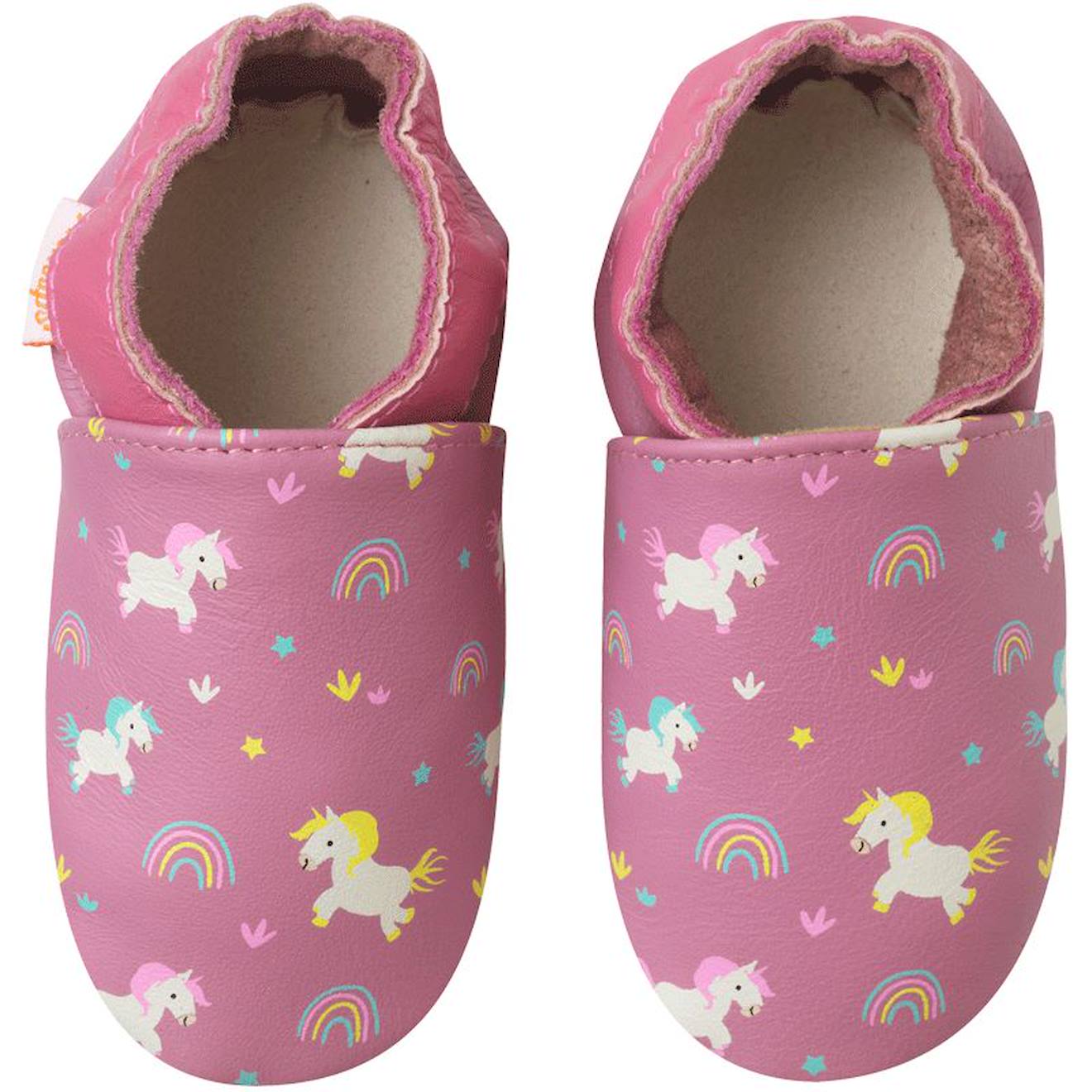Chaussons Bb Cuir Souple Lola Les Licornes Rose 30 €