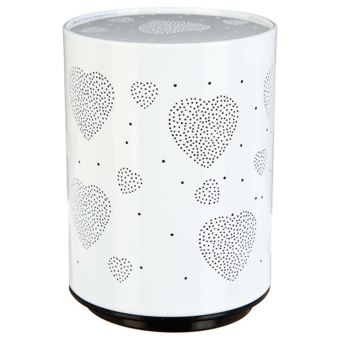 Veilleuse À Pile Push H.13cm Métal Blanc Coeur