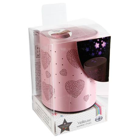 Veilleuse à pile push h.13cm métal Blanc calèche+Blanc coeur+Blanc étoile+Blanc nuage+Gris étoiles+Gris nuage+Rose calèche+Rose coeur 9 - vertbaudet enfant 
