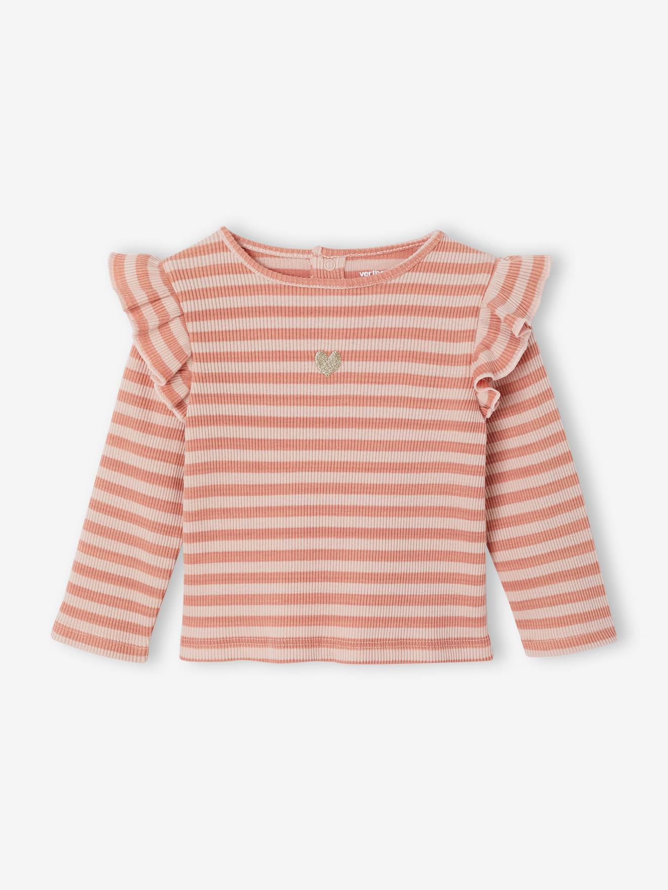 T-shirt manches longues bb fille rose 9$