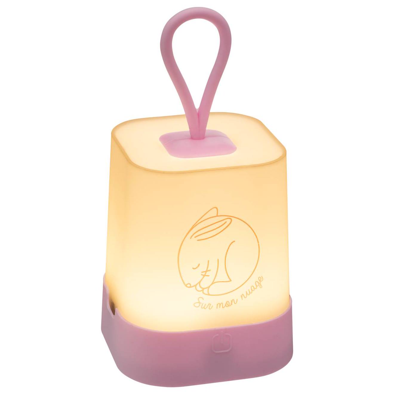 Veilleuse Sur Batterie H.16cm Silicone Avec Poignée Rose