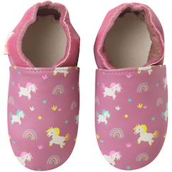 Chaussures-Chaussons bébé cuir souple lola les licornes
