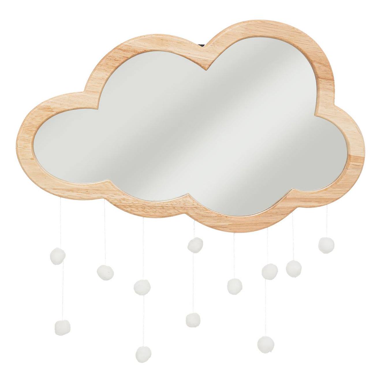 Miroir Nuage En Bois Avec Pompons - Nanak Beige (Atmosphera) - Image 1