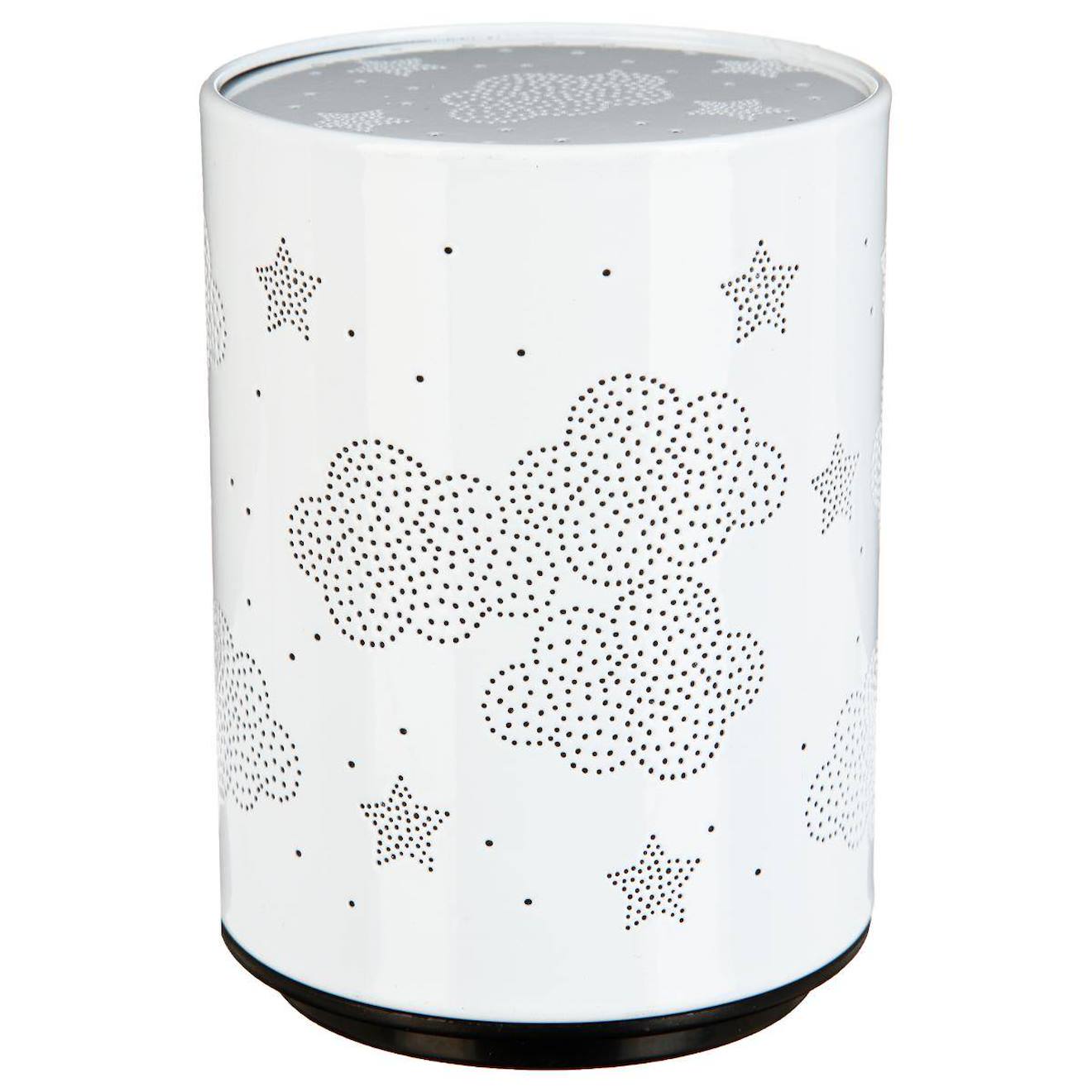 Veilleuse À Pile Push H.13cm Métal Blanc Nuage