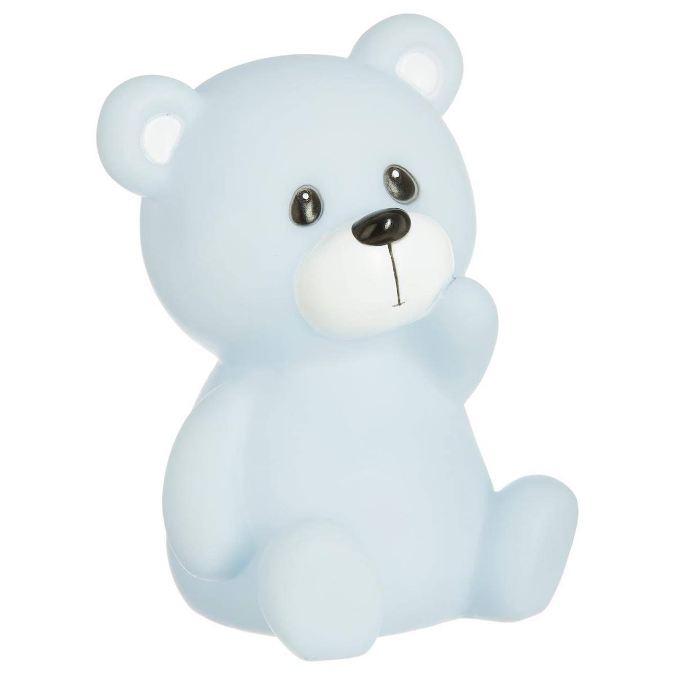 Veilleuse À Pile Ourson H.14cm Bleu