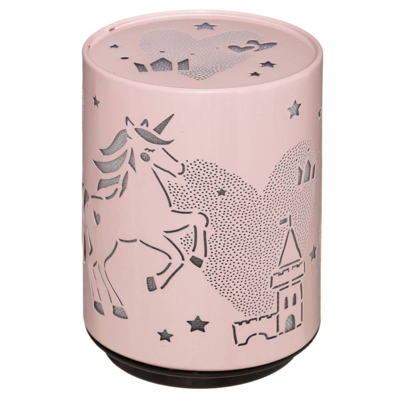 Veilleuse À Pile Push Trendy H.13cm Métal Rose Cheval