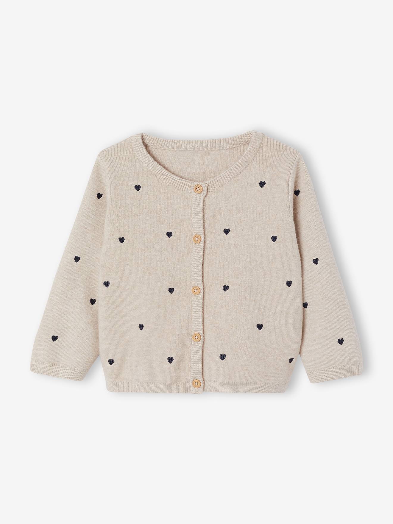 Ensemble 3 pièces bébé fille beige chiné (Vertbaudet) - Image 1