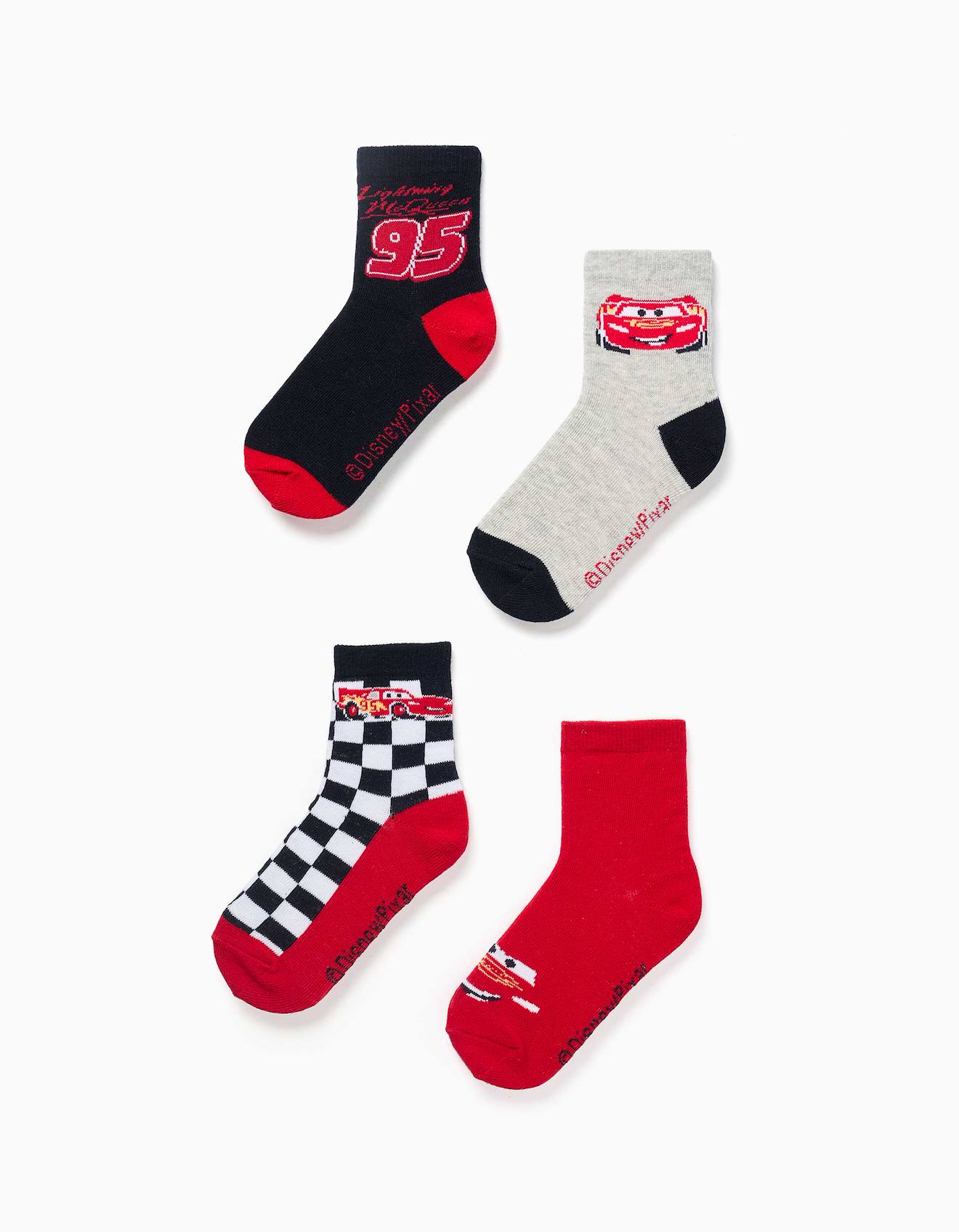 Lot De 4 Paires De Chaussettes Avec Flash Mcqueen Multicolore 15$