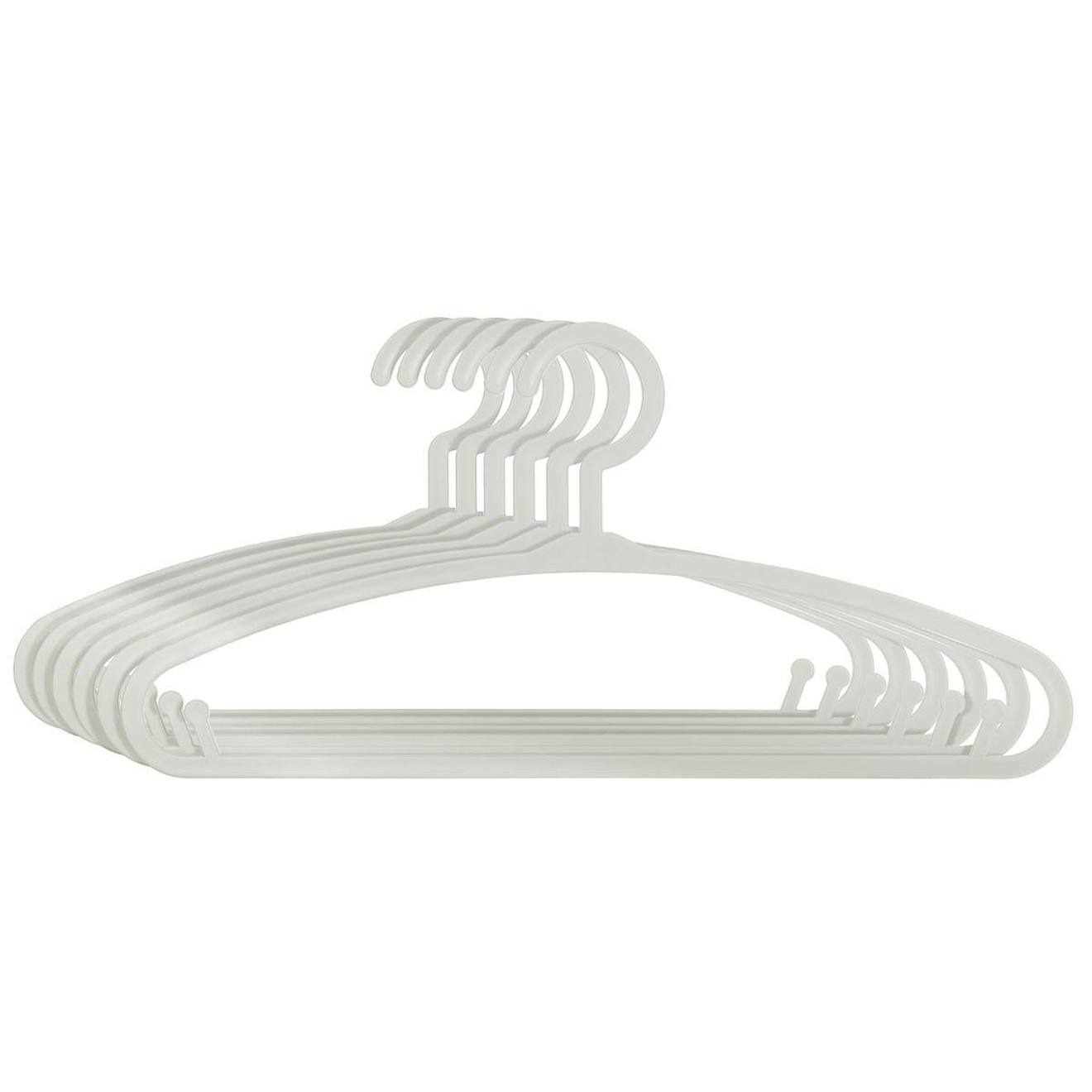 Lot De 6 Cintres Enfant Blanc Plastique Gris