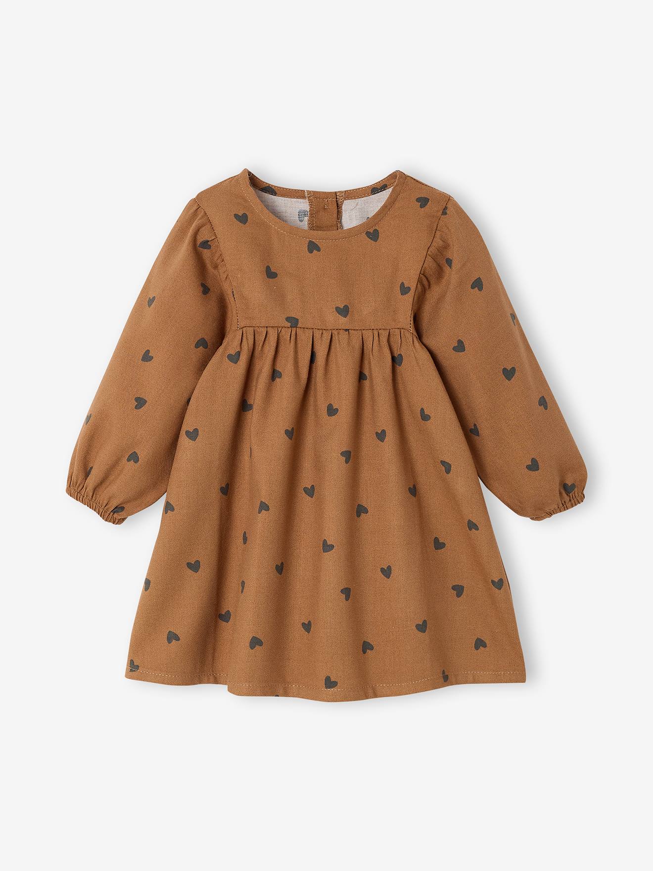 Robe bb fille manches longues noisette 18$