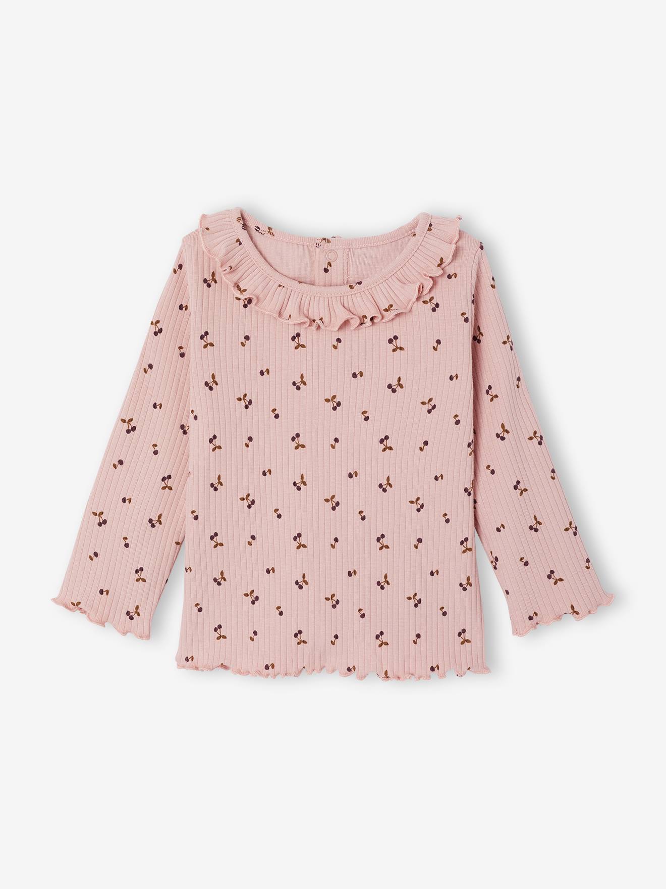 T-shirt bb imprim de petits coeurs vieux rose 10$