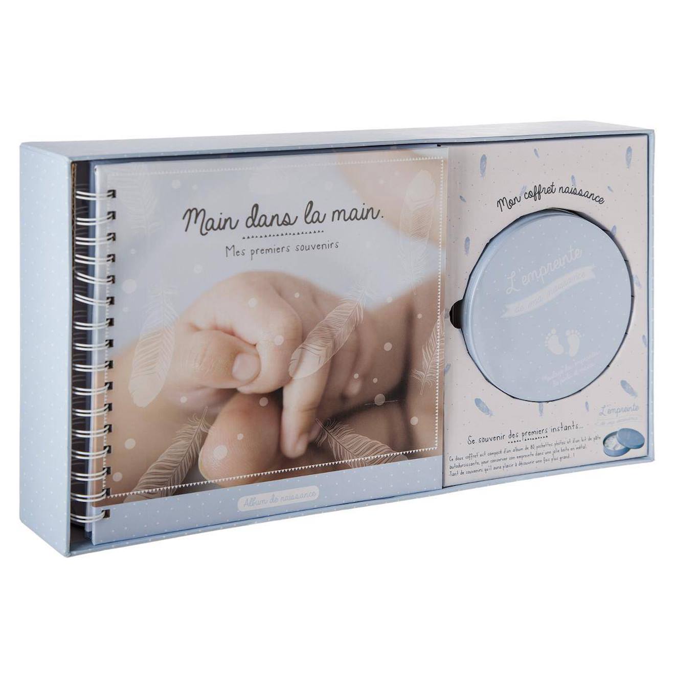 Coffret De Naissance Album Photos Et Kit Empreinte - Patti Bleu